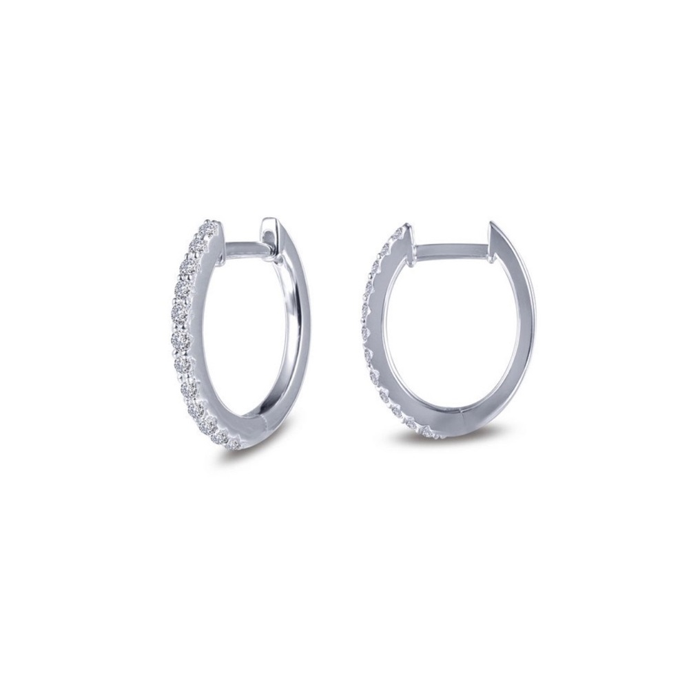 Lafonn Classic Platinum-Plated Simulated Diamond Earrings